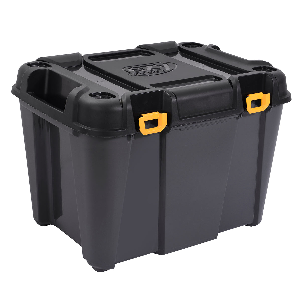 Ezy Storage Bunker 42 Gallon Heavy Duty Garage Storage Container Tub, Black Gray - VMInnovations