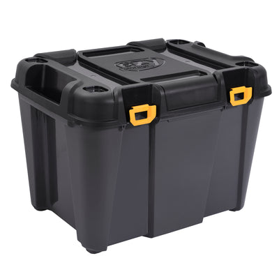 Ezy Storage Bunker 42 Gallon Heavy Duty Garage Storage Container Tub, Black Gray - VMInnovations