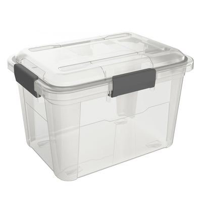 Ezy Storage Weather Proof IP65 5 Gallon Plastic Storage Container w/Lid (6 Pack) - VMInnovations