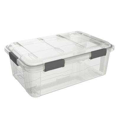 Ezy Storage Weather Proof IP65 8 Gallon Plastic Storage Container Bin Box w/ Lid