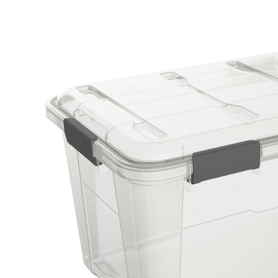 Ezy Storage Weather Proof 13 Gallon Plastic Storage Container Bin Box w/ Lid