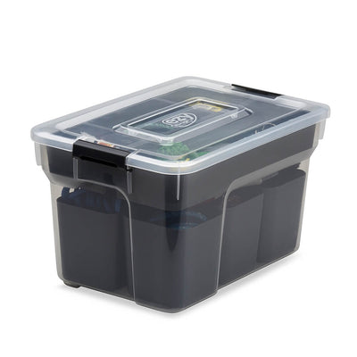 Ezy Storage Sort It 8 Quart Plastic Container with Removable Tray Cups (9 Pack) - VMInnovations