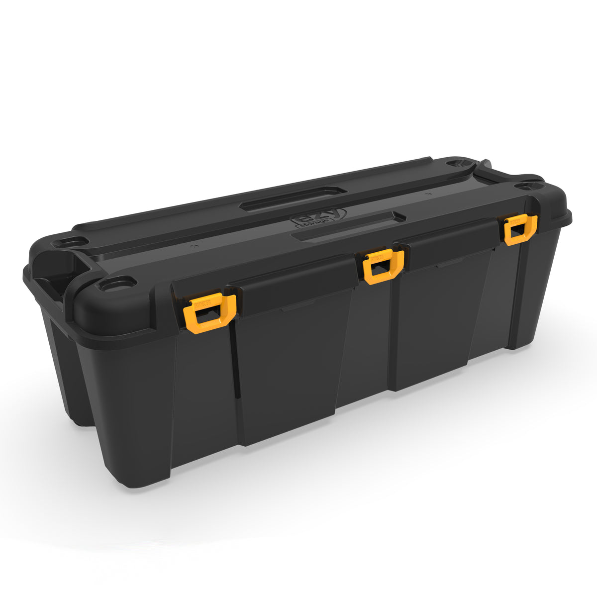 Ezy Storage Bunker 34 Gallon Heavy Duty Garage Storage Container Tub, Black Gray
