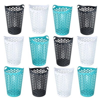 Ezy Storage Flexi 15 Gallon Plastic Flex Laundry Basket Clothes Hamper (12 Pack)