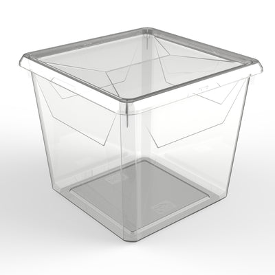 Ezy Storage Karton Large 17 Qt Plastic Storage Container Box with Lid (12 Pack) - VMInnovations