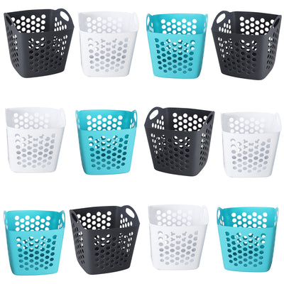 Ezy Storage Flexi 7 Gallon Plastic Flex Laundry Basket Clothes Hamper (12 Pack)