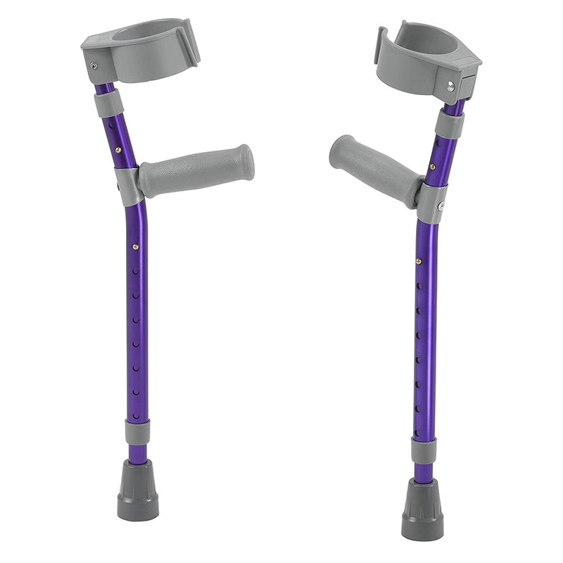 Drive Medical Pediatric Forearm Crutch Pair w/ Cuffs for Walking, Small (Purple)
