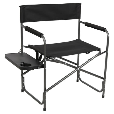 Portal Portable Folding Camping Directors Chair with Side Table Black (Open Box)