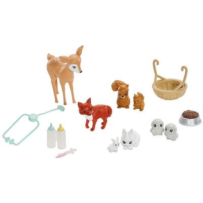 Barbie Animal Rescuer Doll Woodland Forest Rescue Care Center Shelter & Playset