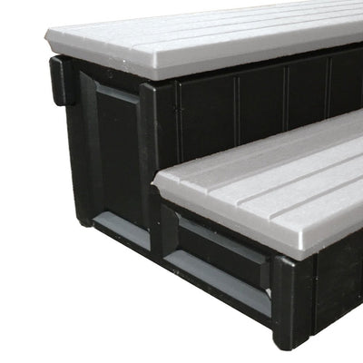 Leisure Accents 36" Deluxe Deck Patio Spa Hot Tub Steps Gray (Open Box) (2 Pack)