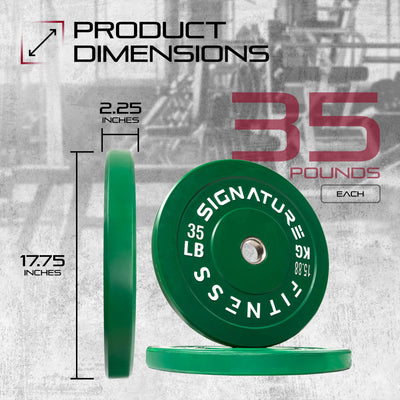 Signature Fitness 35lb Color Coded OlympicPlate Weight Plate, Pair (Open Box) - VMInnovations