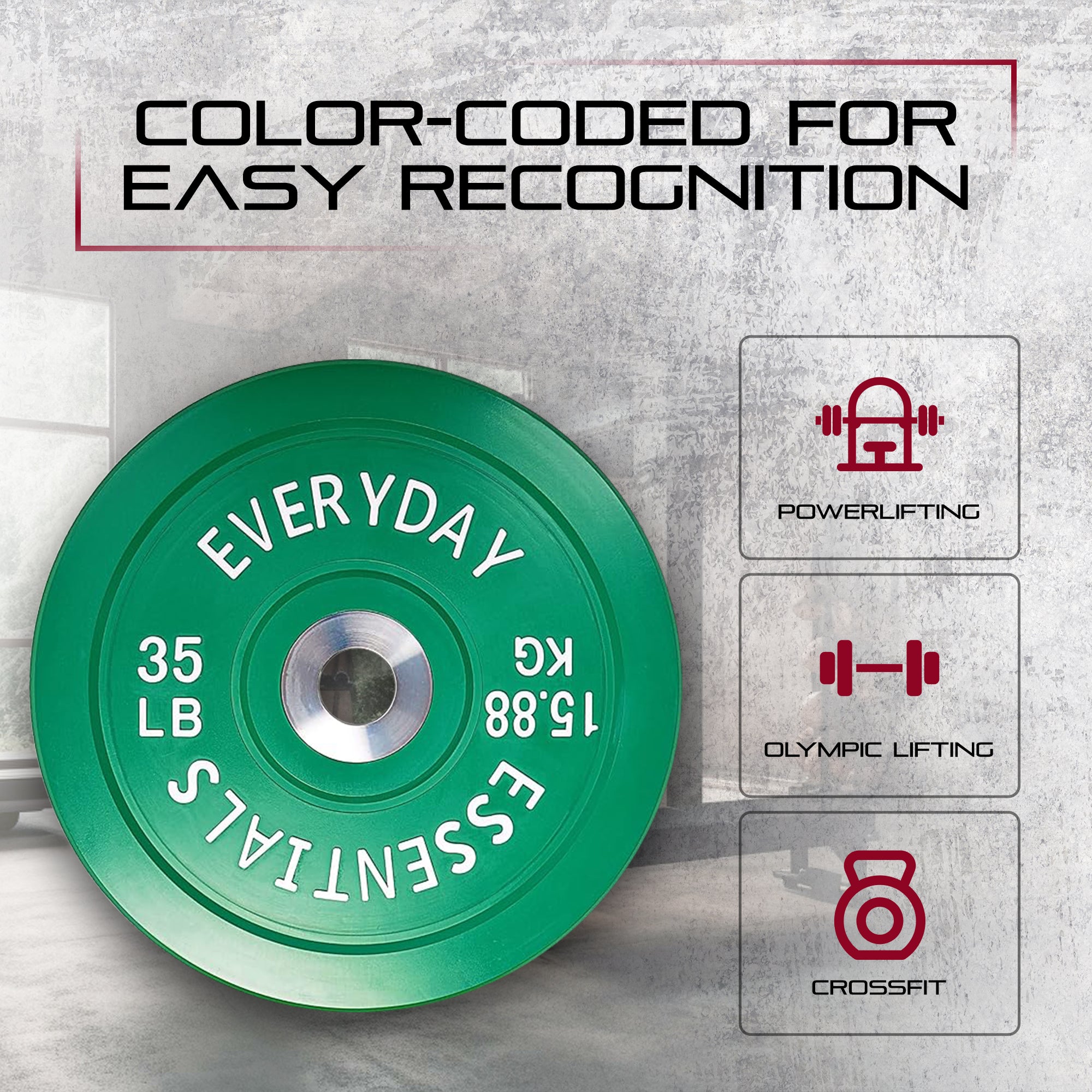 Signature Fitness 35lb Color Coded OlympicPlate Weight Plate, Pair (Open Box) - VMInnovations