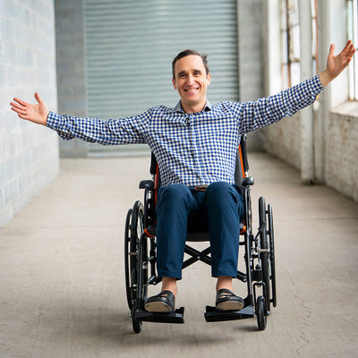 Chair Featherweight Ultra Light 13.5 Pound Foldable Wheelchair, Black (Open Box) - VMInnovations