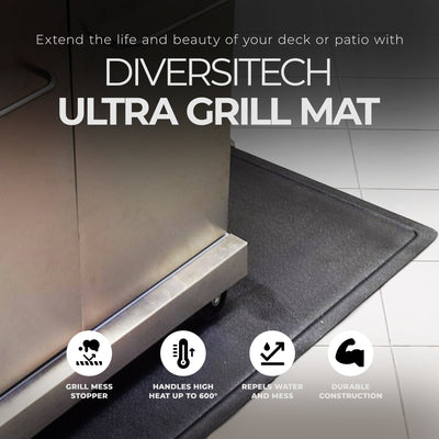 Diversitech Outdoor Gas Grill BBQ and Patio Fire Pit Mat 48"x30" Black(Open Box) - VMInnovations