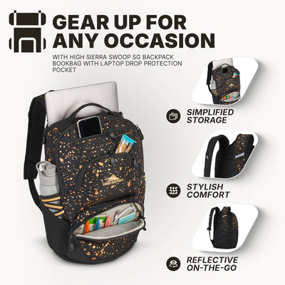High Sierra Swoop Backpack Fits most 17” Laptops,30L Capacity, Bronze (Used) - VMInnovations