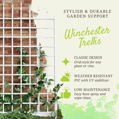 Dura-Trel 57 x 96 Inch PVC Vinyl Outdoor Garden Patio Trellis, White (For Parts) - VMInnovations