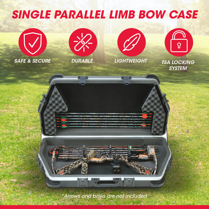 SKB Cases 4119 Hard Exterior Waterproof ATA Single Parallel Limb Bow Case, Black - VMInnovations