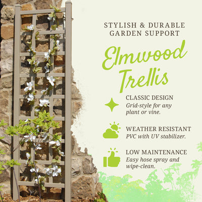 Dura-Trel Elmwood 22"x75" PVC Vinyl Outdoor Garden Patio Trellis, Mocha (Used) - VMInnovations