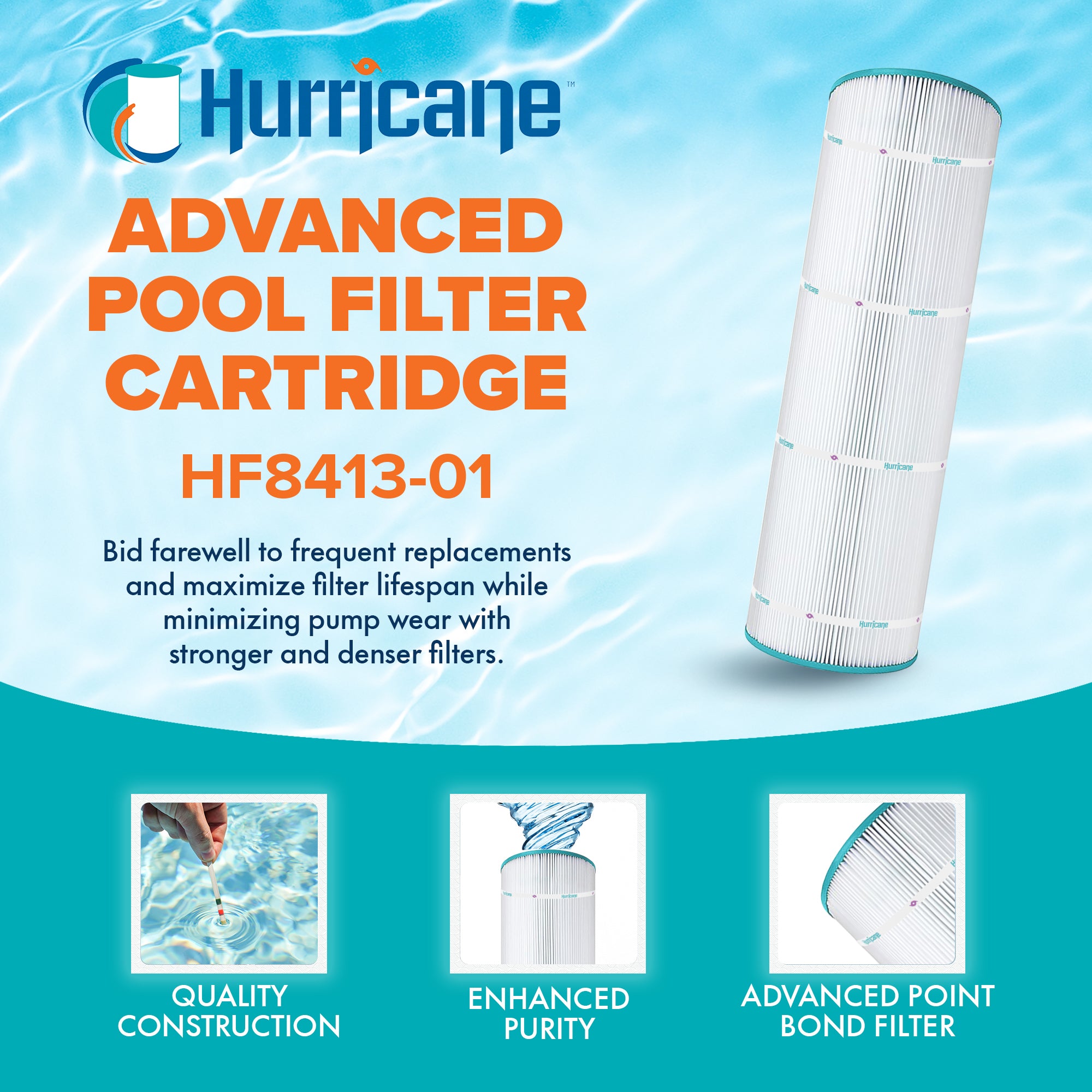 Hurricane Replacement Spa Filter Cartridge for PA20-4 and Unicel C-4320, 2 Pack
