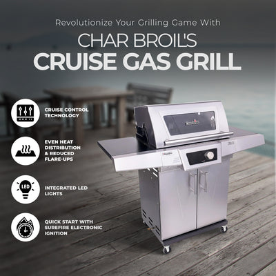 Char-Broil Cruise Control Gas Grill w/3 Burners & Stainless Steel (Used) - VMInnovations