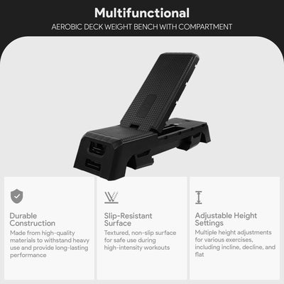 BalanceFrom Multifunctional Aerobic Deck Weight Bench with Compartment(Open Box) - VMInnovations