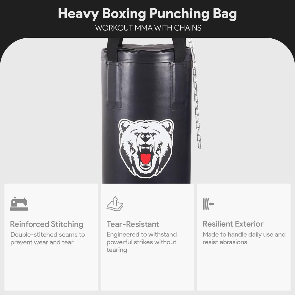 BalanceFrom Fitness Workout MMA 70 Pound Heavy Boxing Punching Bag with Chains - VMInnovations