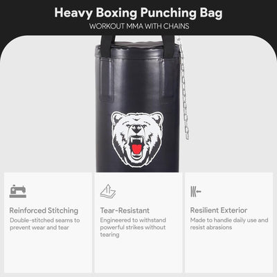 BalanceFrom Fitness Workout MMA 70 Pound Heavy Boxing Punching Bag with Chains - VMInnovations