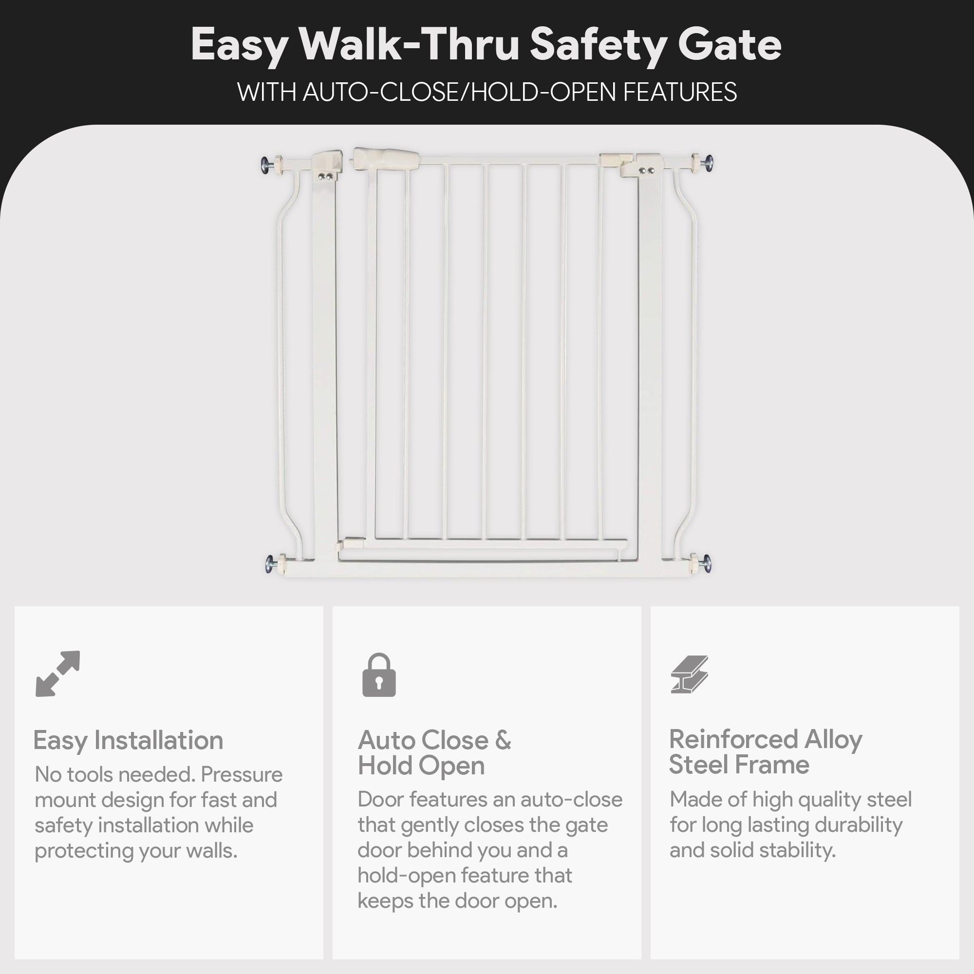 BalanceFrom Walk-Thru Safety Gate for Baby and Pets, 29.1-33.8"W 30"H(For Parts) - VMInnovations