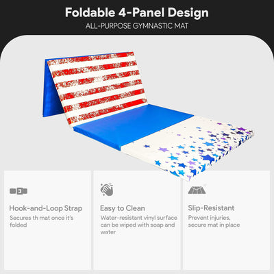 BalanceFrom Fitness 120"x48" All Purpose Exercise Mat, Star/Stripe (Open Box) - VMInnovations
