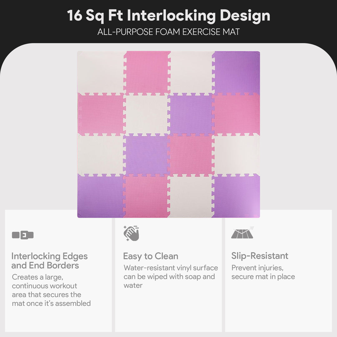 BalanceFrom 16 Tile Thick Interlocking Puzzle Foam Exercise Play Mat (Used)