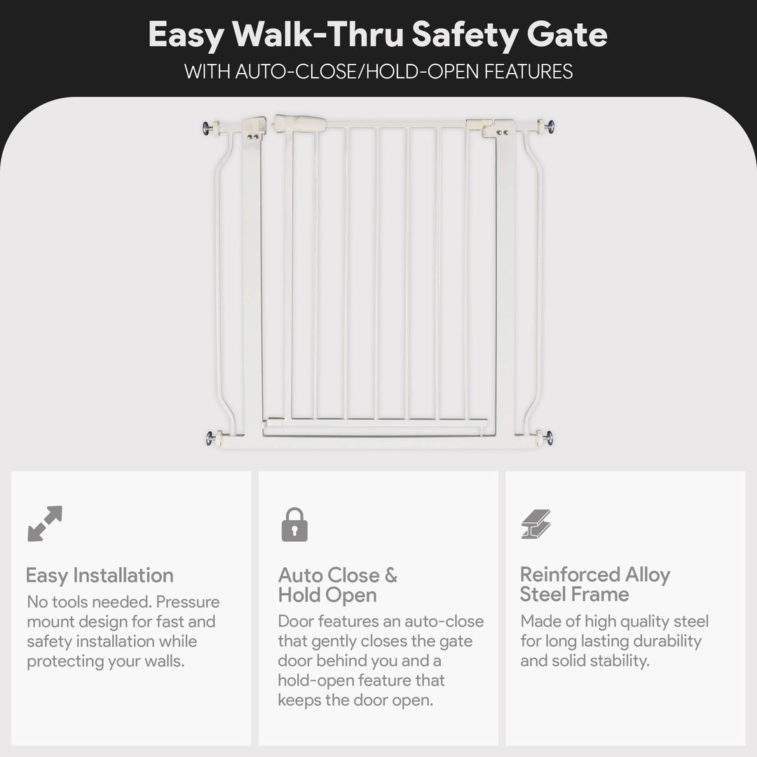 BalanceFrom Walk-Thru Safety Gate for Baby, 29.1-33.8"W, 30"H, White (Used)