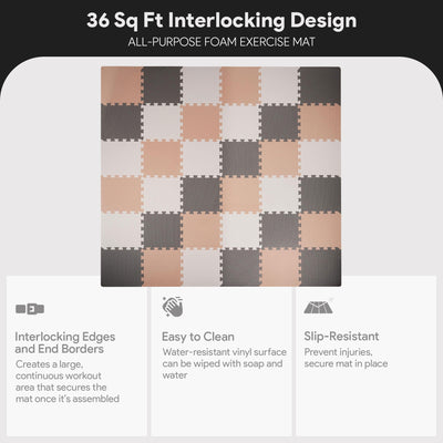 BalanceFrom Fitness 36 Tile Thick Interlocking Puzzle Foam Exercise Mat (Used) - VMInnovations