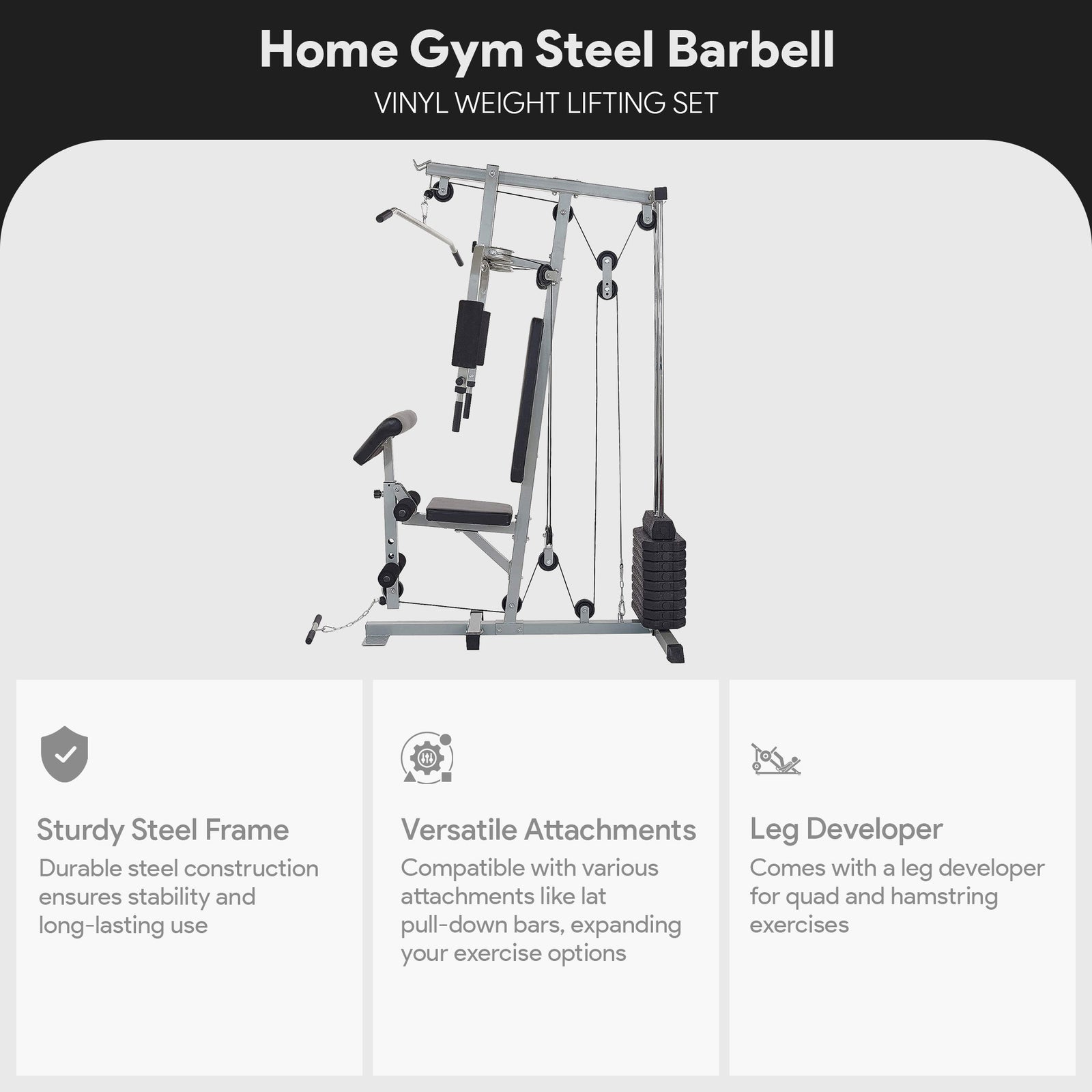 Everyday Essentials Home Gym Exercise Bench Strength Workout Station (Used) - VMInnovations