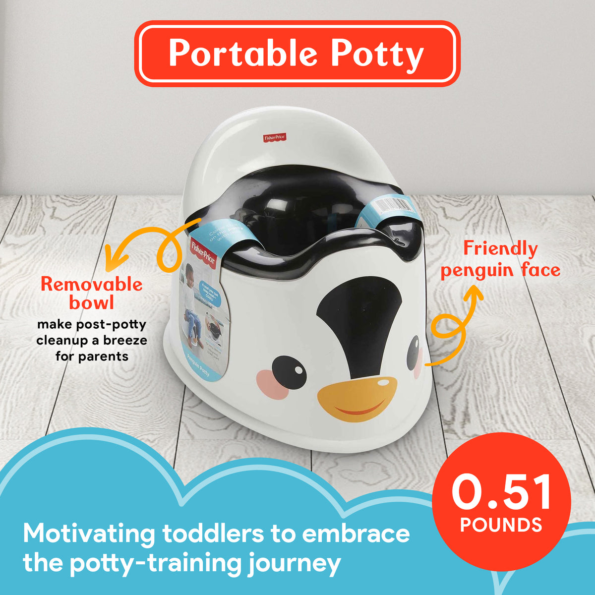 Fisher Price Baby Toddler Penguin Potty Training Chair with Removeable Bowl - VMInnovations
