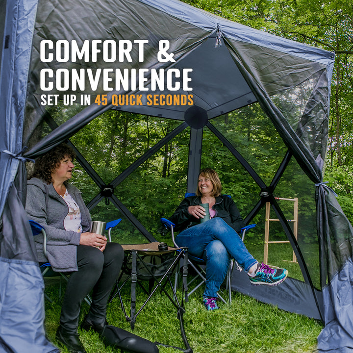 CLAM Quick-Set Traveler 6 x 6 Ft Portable Outdoor 4 Sided Canopy Shelter, Blue - VMInnovations