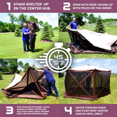 CLAM Quick-Set 6x6ft Portable Outdoor 4 Sided Canopy Shelter, Plum (Open Box) - VMInnovations