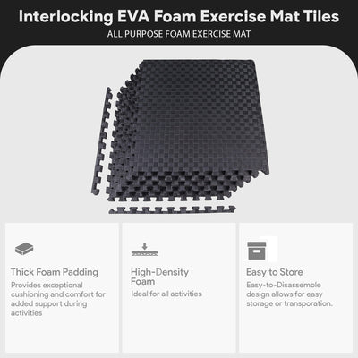 BalanceFrom Fitness Foam Interlocking Exercise Mat, 24 Square Feet (Open Box)