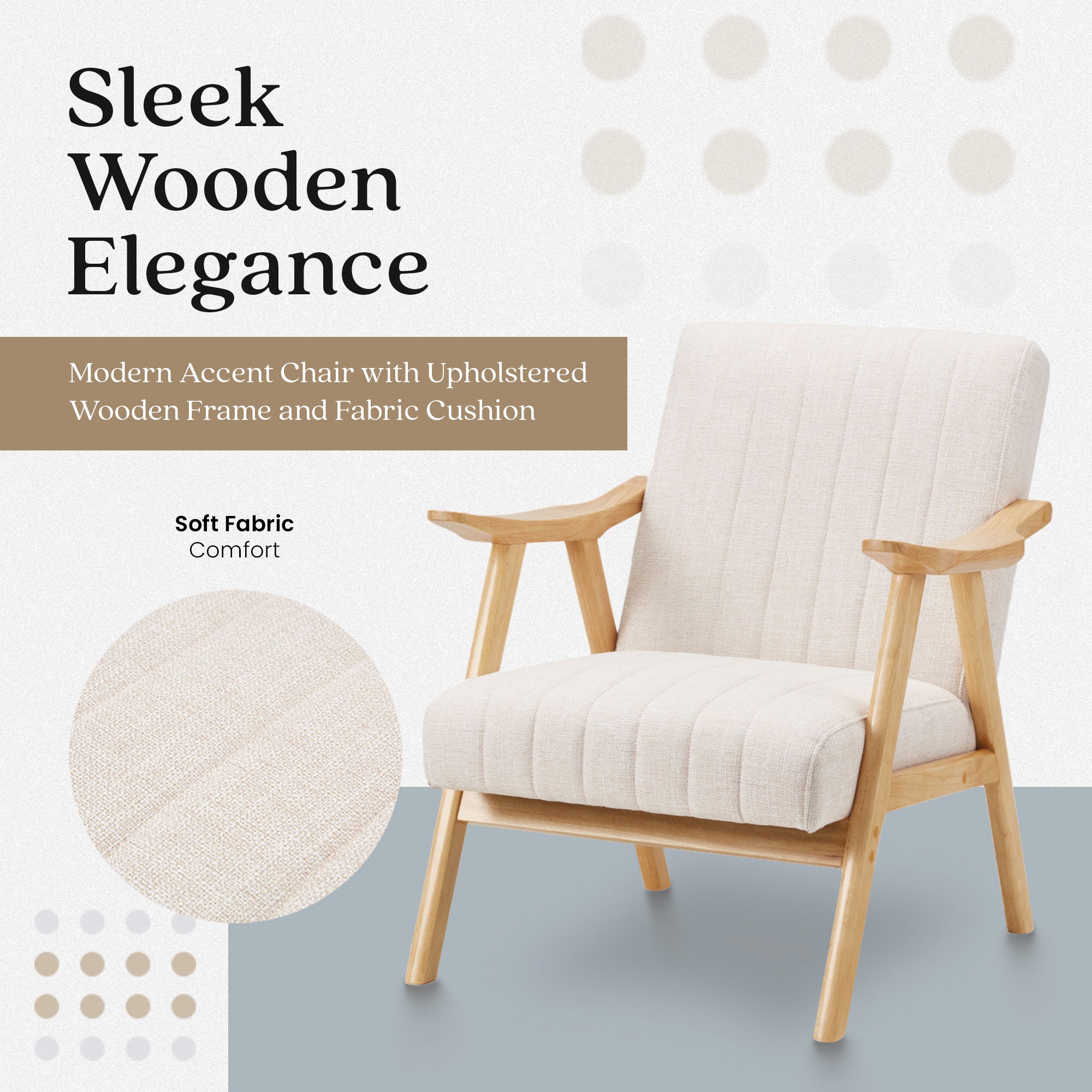 JOMEED Modern Accent Chair with Upholstered Wooden Frame (Open Box) - VMInnovations