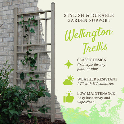 Dura-Trel 28"x75" PVC Vinyl Outdoor Garden Patio Trellis, Mocha (Open Box) - VMInnovations