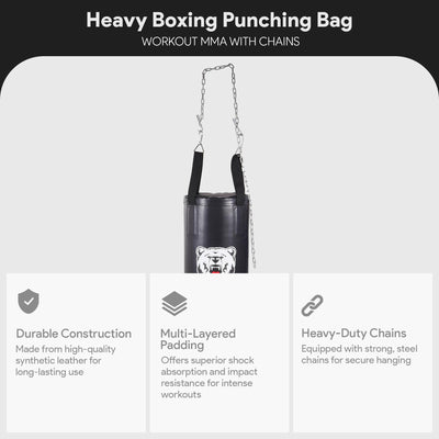 BalanceFrom Fitness Workout MMA 70 Pound Heavy Boxing Punching Bag with Chains
