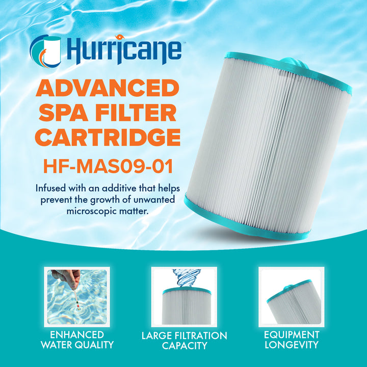 Hurricane 4 Pack HF-MAS09-01 Advanced Pool and Spa Filter Cartridge Replacement