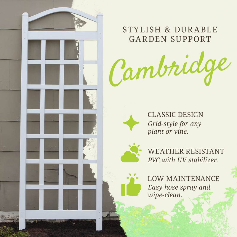 Dura-Trel Cambridge 28 x 75 Inch PVC Outdoor Garden Trellis, White (Open Box)