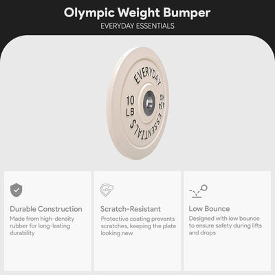 BalanceFrom Everyday Essentials 10lb Olympic Weight Bumper Plate,White(Open Box) - VMInnovations