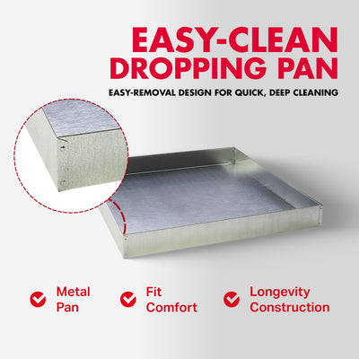 Pet Lodge 24 x 24 x 2.75 " Heavy Duty Metal Rabbit Dropping/Waste Pan (Used) - VMInnovations