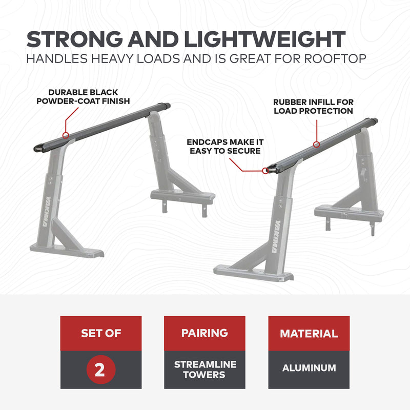 Yakima 60" Heavy Duty Crossbars w/Rubber Infill, Works w/StreamLine (Open Box)