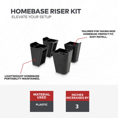 Yakima Riser Kit Compatible w/MOD HomeBase for Added Height Up to 3" (Open Box) - VMInnovations