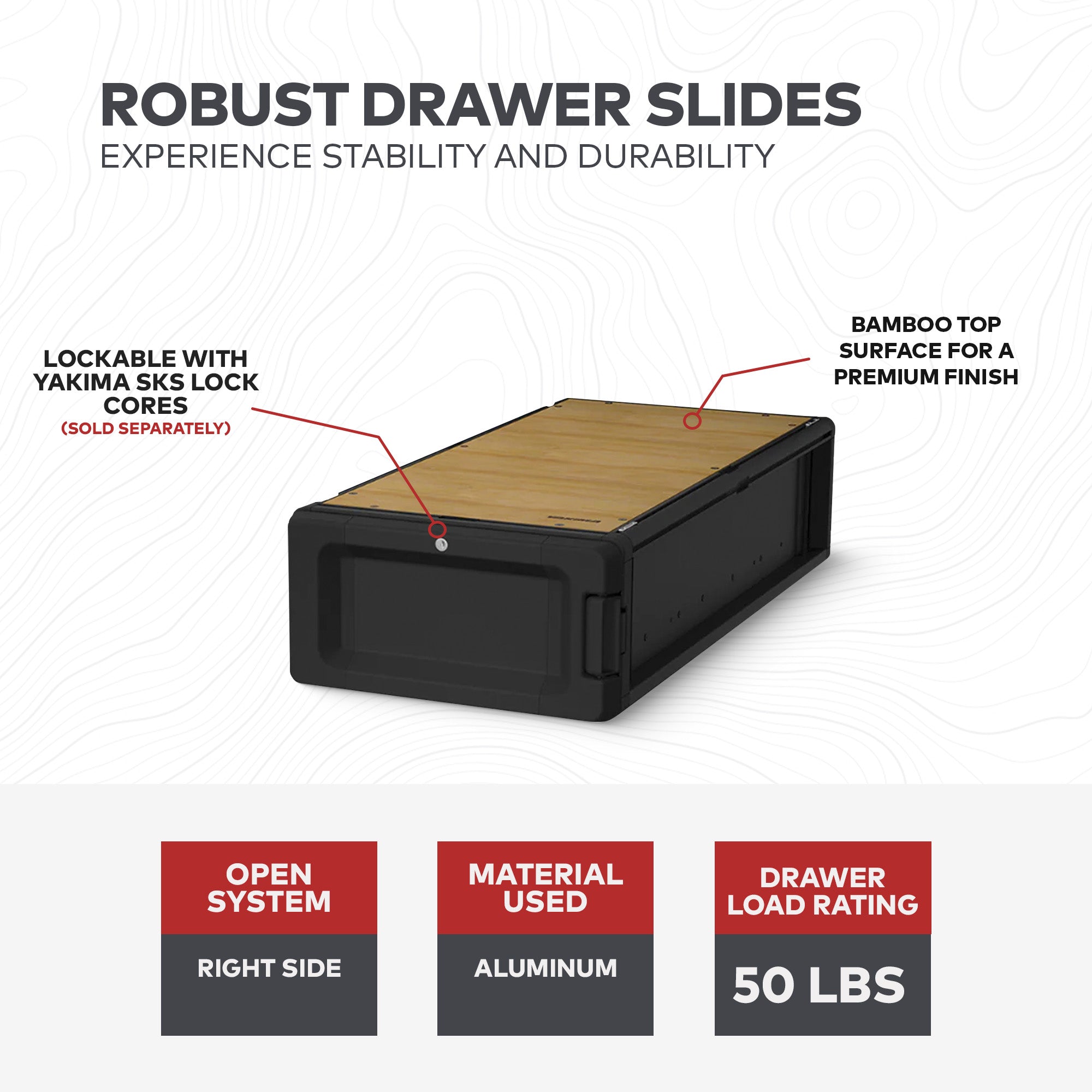 Yakima MOD Topper XL Half Sized Drawer Add On w/Finished Top Surface (Open Box)
