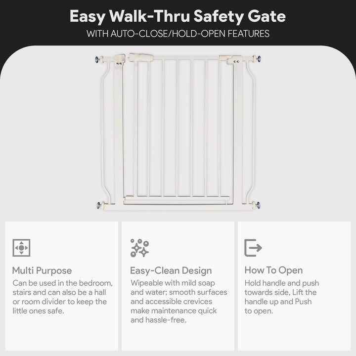 BalanceFrom Walk-Thru Safety Gate for Baby, 29.1-33.8"W, 30"H, White (Used)