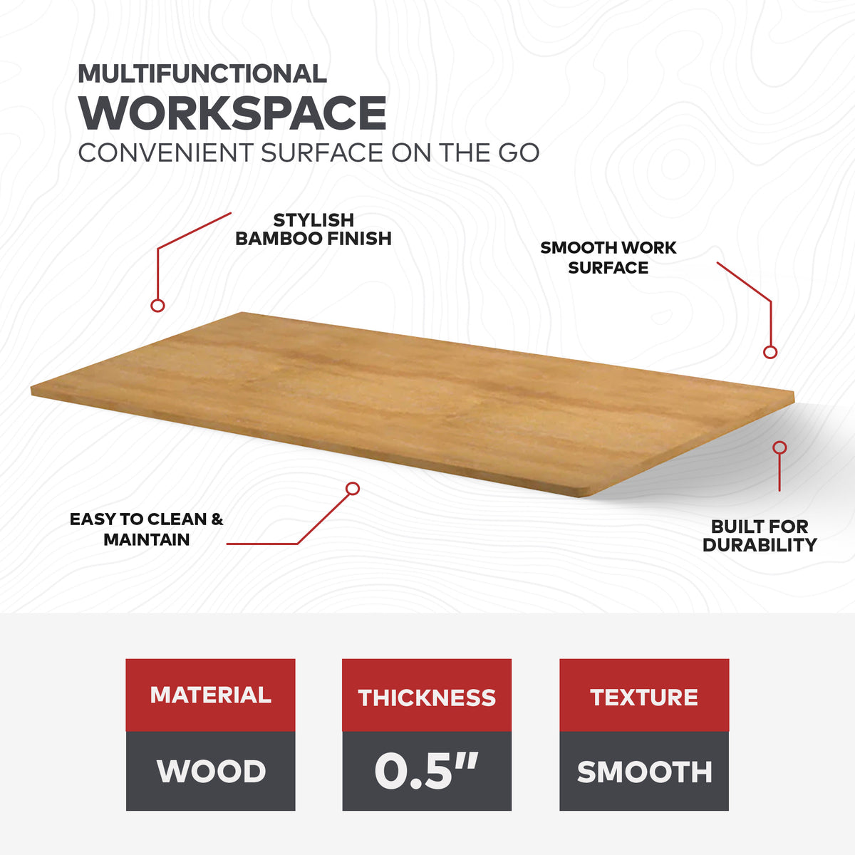 Yakima MOD Work Space Bamboo Finish Drop In Table Top fits XL Drawer (Open Box)