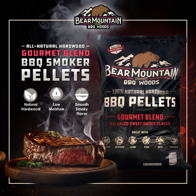 Bear Mountain BBQ All-Natural Hardwood Gourmet Blend Smoker Pellets, 20 Pounds